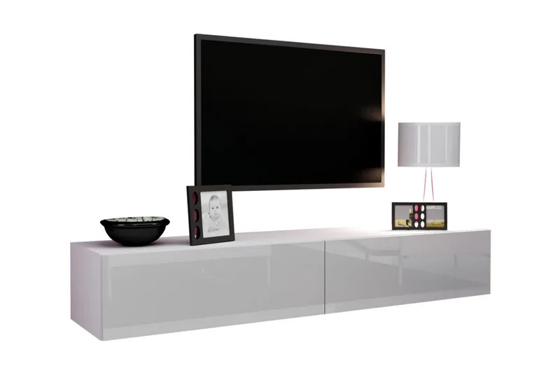 Vasil TV-bänk 180 cm - Vit/Vit Högglans - Möbler - TV- & Mediamöbler - TV bänk & mediabänk