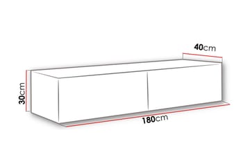 Vasil Vägghängd TV-bänk 180 cm med Förvaring i Målat Trä - Svart - Möbler - TV- & Mediamöbler - TV bänk & mediabänk