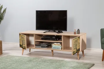 Vellavie Tv-bänk 140 cm Trädsilhuett - Grön/Brun - Möbler - TV- & Mediamöbler - TV bänk & mediabänk