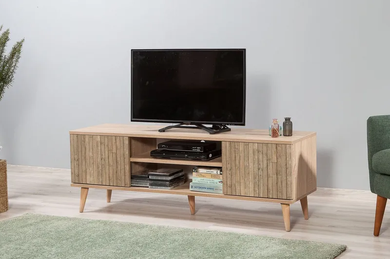 Vellavie Tv-bänk 140 cm Panel - Brun - Möbler - TV- & Mediamöbler - TV bänk & mediabänk