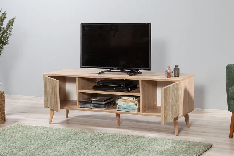Vellavie Tv-bänk 140 cm Panel - Brun - Möbler - TV- & Mediamöbler - TV bänk & mediabänk