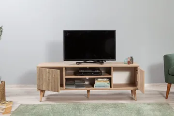 Vellavie Tv-bänk 140 cm Panel - Brun - Möbler - TV- & Mediamöbler - TV bänk & mediabänk