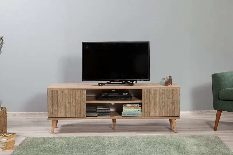 Vellavie Tv-bänk 140 cm Panel - Brun - Möbler - TV- & Mediamöbler - TV bänk & mediabänk