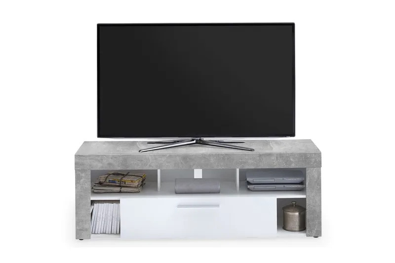 Vibio Golvstående TV Bänk 150 cm med Förvaring i Trä - Grå - Möbler - TV- & Mediamöbler - TV bänk & mediabänk