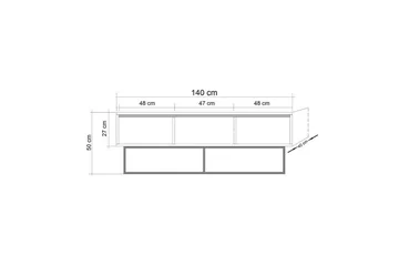 Zefiria Tv-bänk 140 cm - Mörkbrun/Svart - Möbler - TV- & Mediamöbler - TV bänk & mediabänk