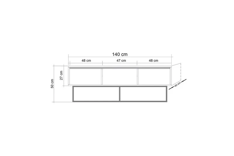 Zefiria Tv-bänk 140 cm - Mörkbrun/Svart - Möbler - TV- & Mediamöbler - TV bänk & mediabänk