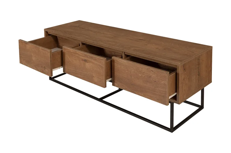 Zefiria Tv-bänk 140 cm - Mörkbrun/Svart - Möbler - TV- & Mediamöbler - TV bänk & mediabänk