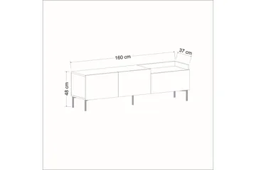 Mijara Tv-bänk 160x37 cm Svart - Hanah Home - Möbler - TV- & Mediamöbler - TV bänk & mediabänk