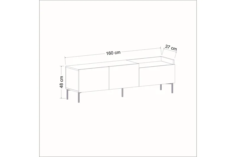 Mijara Tv-bänk 160x37 cm Svart - Hanah Home - Möbler - TV- & Mediamöbler - TV bänk & mediabänk