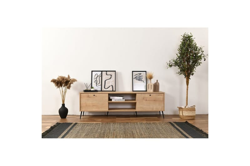 TV-bänk Mjudi Ek - Ljusfärgat trä - Möbler - TV- & Mediamöbler - TV bänk & mediabänk