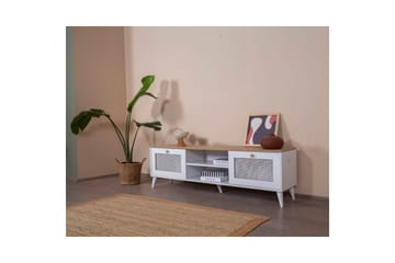 TV-bänk Mjudi Uvra Vit / Ek - Vit / Ek - Möbler - TV- & Mediamöbler - TV bänk & mediabänk