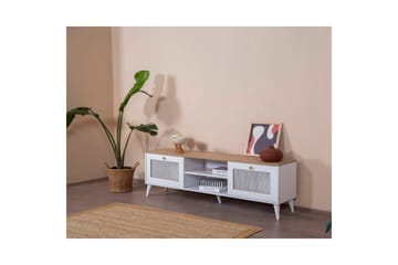 TV-bänk Mjudi Uvra Vit / Ek - Vit / Ek - Möbler - TV- & Mediamöbler - TV bänk & mediabänk