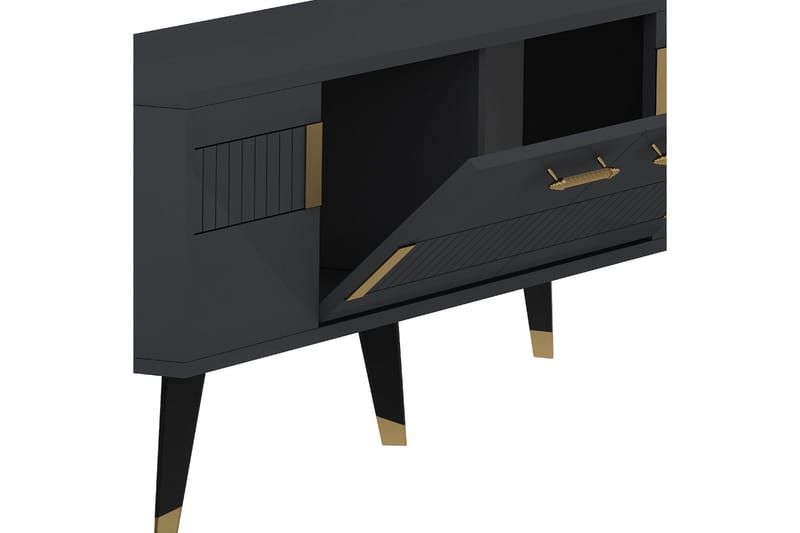 Tv-bänk Moda 150x35 cm Svart/Guld - Hanah Home - TV bänk & mediabänk