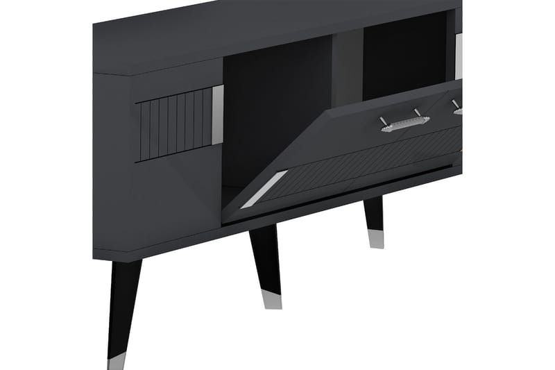 Tv-bänk Moda 150x35 cm Svart/Silver - Hanah Home - TV bänk & mediabänk