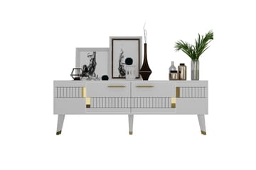 Tv-bänk Moda 150x35 cm Vit/Guld - Hanah Home - Möbler - TV- & Mediamöbler - TV bänk & mediabänk