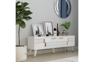 Tv-bänk Moda 150x35 cm Vit/Guld - Hanah Home - Möbler - TV- & Mediamöbler - TV bänk & mediabänk