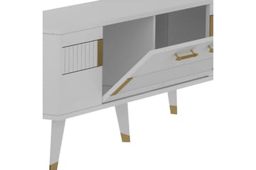 Tv-bänk Moda 150x35 cm Vit/Guld - Hanah Home - Möbler - TV- & Mediamöbler - TV bänk & mediabänk