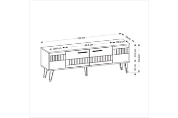 Tv-bänk Moda 150x35 cm Vit/Silver - Hanah Home - Möbler - TV- & Mediamöbler - TV bänk & mediabänk