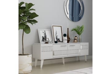 Tv-bänk Moda 150x35 cm Vit/Silver - Hanah Home - Möbler - TV- & Mediamöbler - TV bänk & mediabänk
