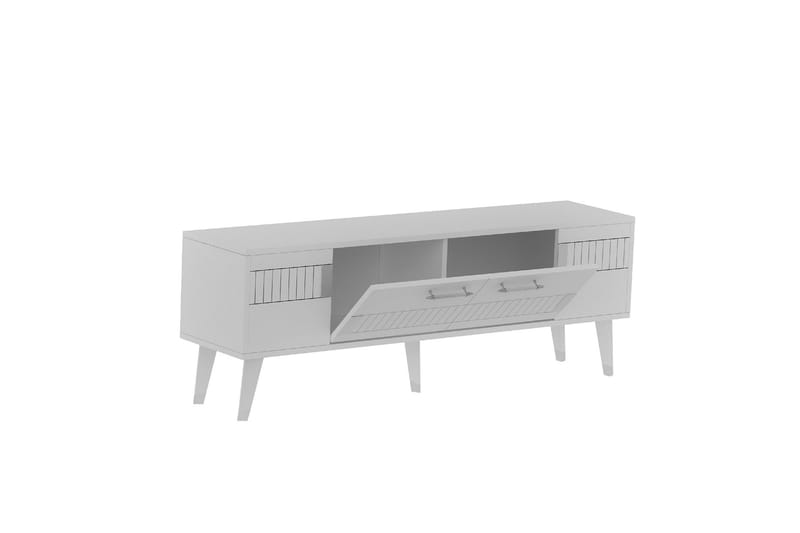 Tv-bänk Moda 150x35 cm Vit/Silver - Hanah Home - Möbler - TV- & Mediamöbler - TV bänk & mediabänk