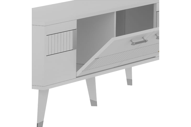 Tv-bänk Moda 150x35 cm Vit/Silver - Hanah Home - TV bänk & mediabänk