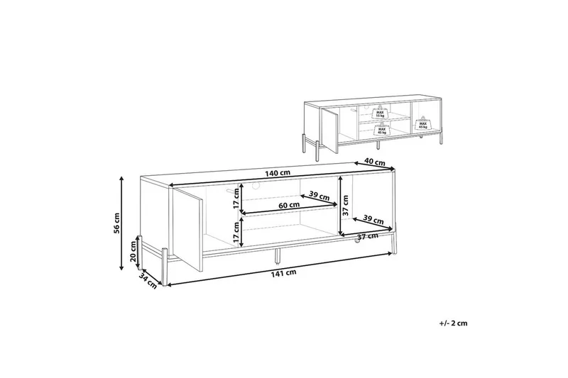TV-bänk Moines - Möbler - TV- & Mediamöbler - TV bänk & mediabänk