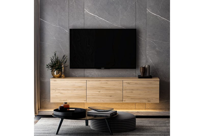 Neon Tv-bänk 160x32 cm Mörkblå - Hanah Home - Möbler - TV- & Mediamöbler - TV bänk & mediabänk