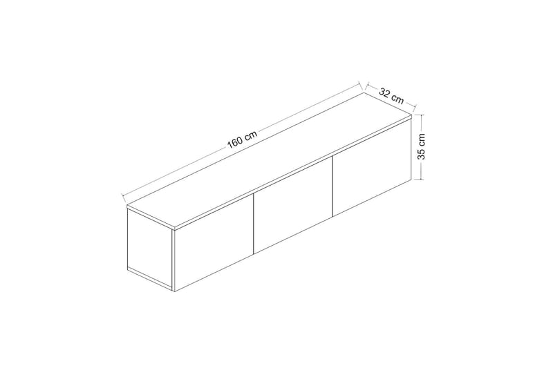 Neon Tv-bänk 160x32 cm Mörkblå - Hanah Home - Möbler - TV- & Mediamöbler - TV bänk & mediabänk