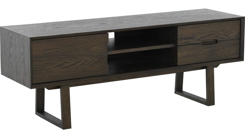 TV-bänk Norvik - Brunlackad ekfaner med vitpigmenterad finish - Möbler - TV- & Mediamöbler - TV bänk & mediabänk
