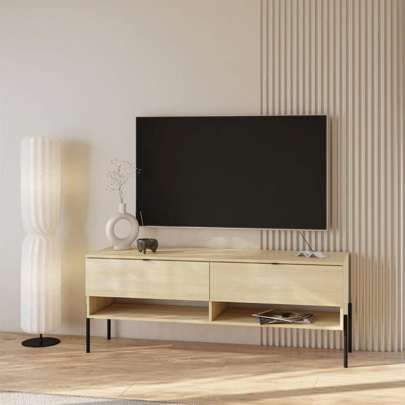 Tv-bänk Ore med 2 Lådor - Lindberg ek - Möbler - TV- & Mediamöbler - TV bänk & mediabänk