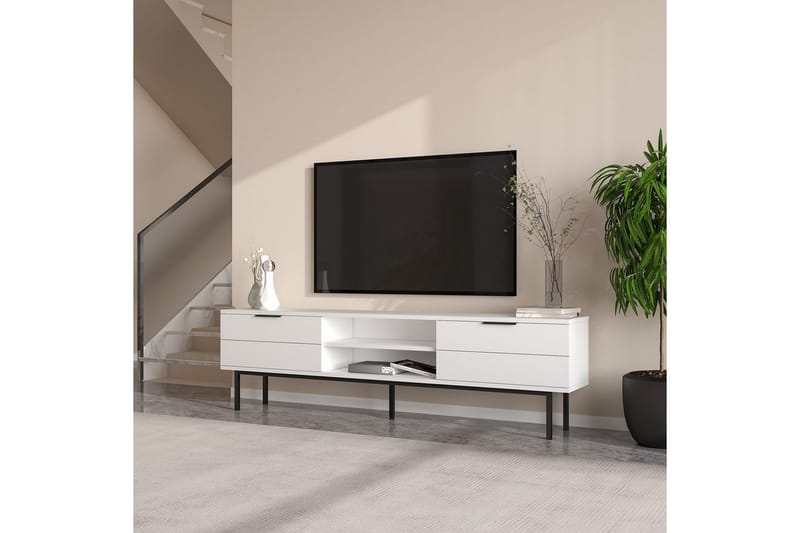 TV-bänk Ranjit Vit - Vit - Möbler - TV- & Mediamöbler - TV bänk & mediabänk