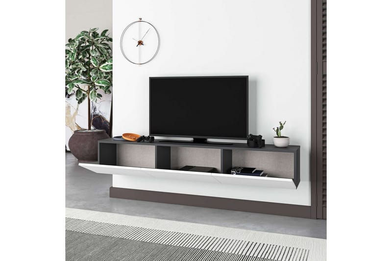 TV-bänk Rasab 180 Antracit / Vit - Antracit / Vit - Möbler - TV- & Mediamöbler - TV bänk & mediabänk