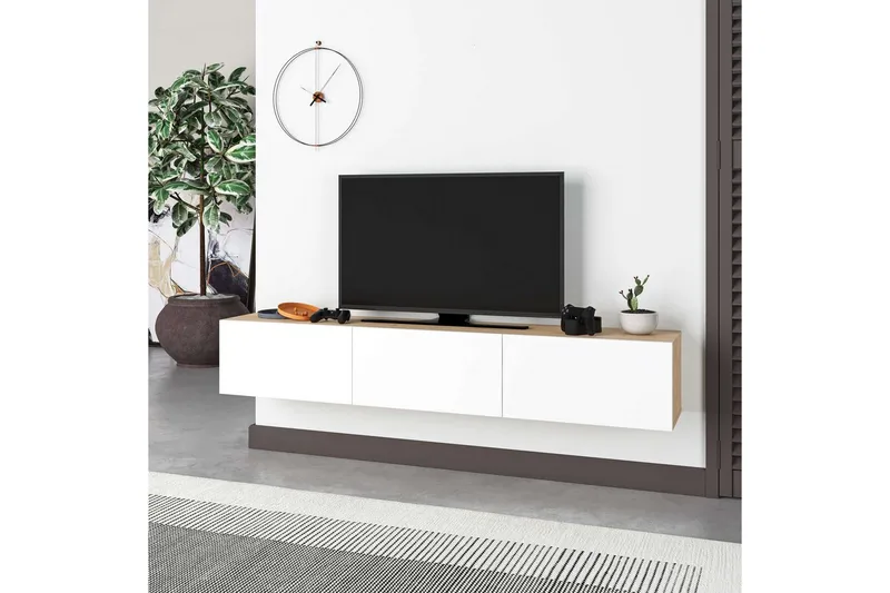 TV-bänk Rasab 180 Sudamalek / Vit - Sudamalek / Vit - Möbler - TV- & Mediamöbler - TV bänk & mediabänk