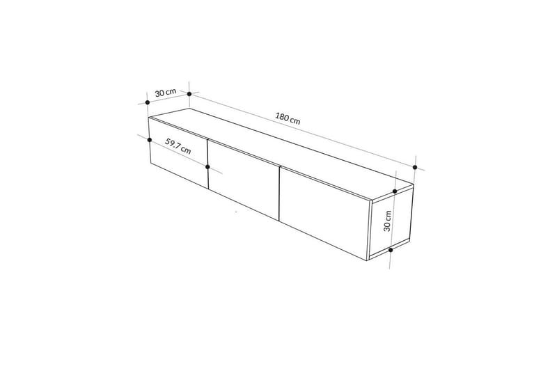 TV-bänk Rasab 180 Sudamalek / Vit - Sudamalek / Vit - Möbler - TV- & Mediamöbler - TV bänk & mediabänk