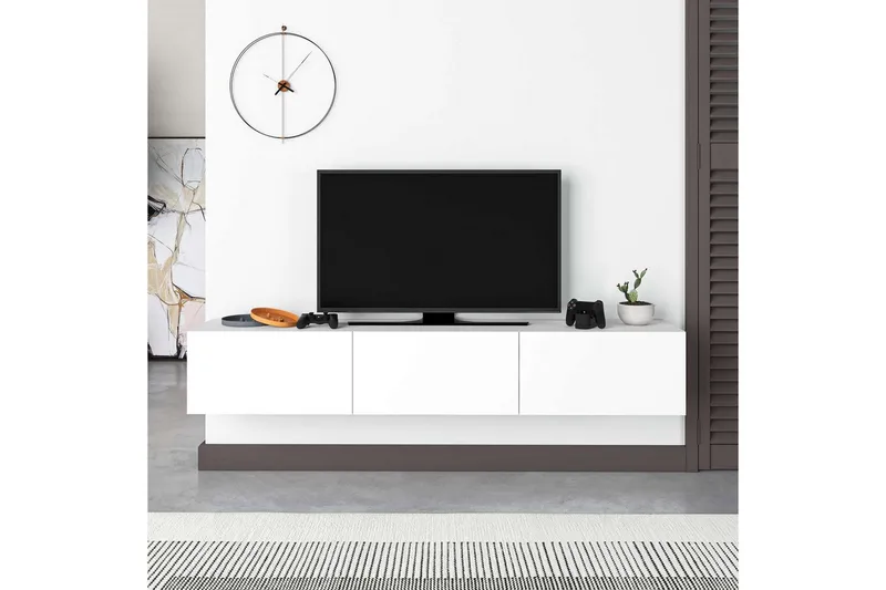 TV-bänk Rasab 180 Vit - Vit - Möbler - TV- & Mediamöbler - TV bänk & mediabänk