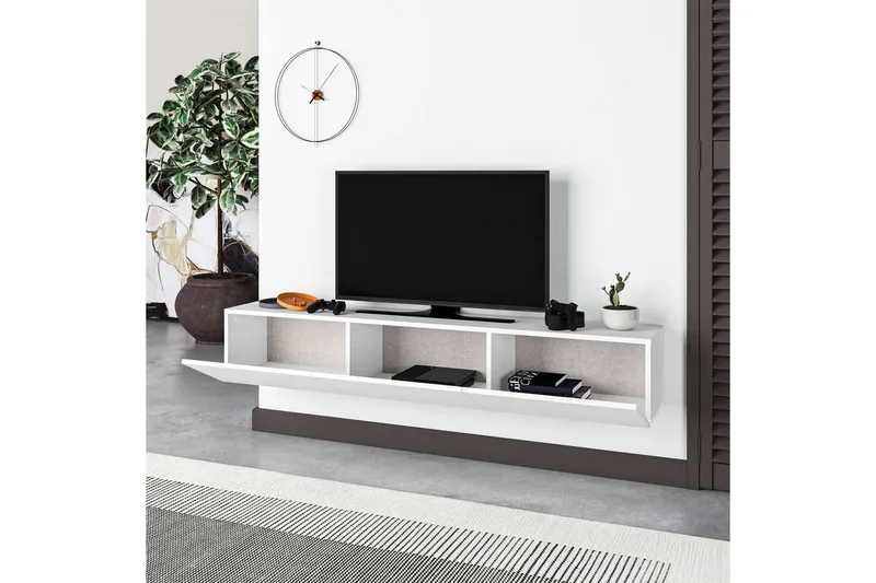 TV-bänk Rasab 180 Vit - Vit - Möbler - TV- & Mediamöbler - TV bänk & mediabänk