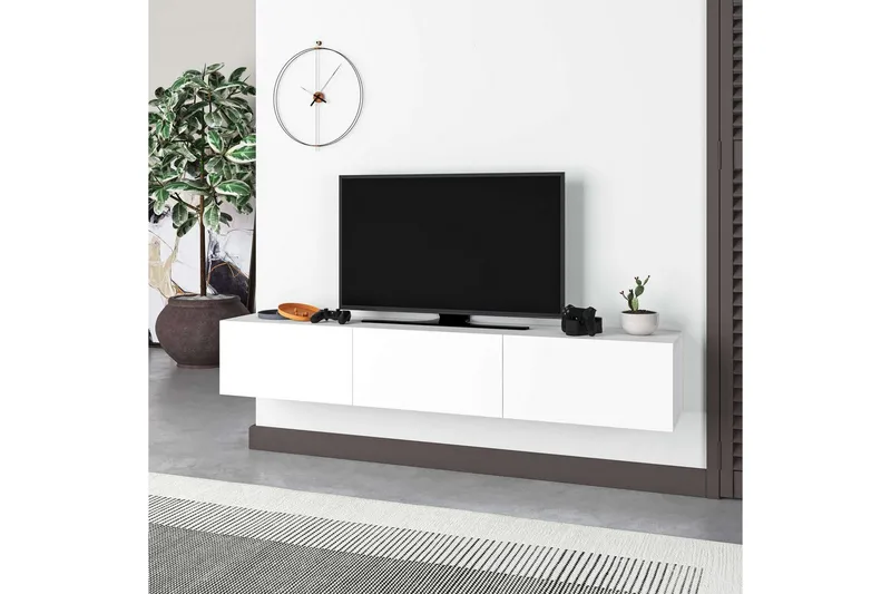 TV-bänk Rasab 180 Vit - Vit - Möbler - TV- & Mediamöbler - TV bänk & mediabänk