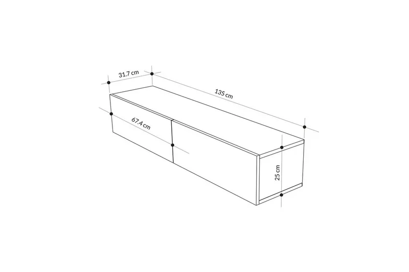 TV-bänk Rasab Sudamalek / Vit - Sudamalek / Vit - Möbler - TV- & Mediamöbler - TV bänk & mediabänk