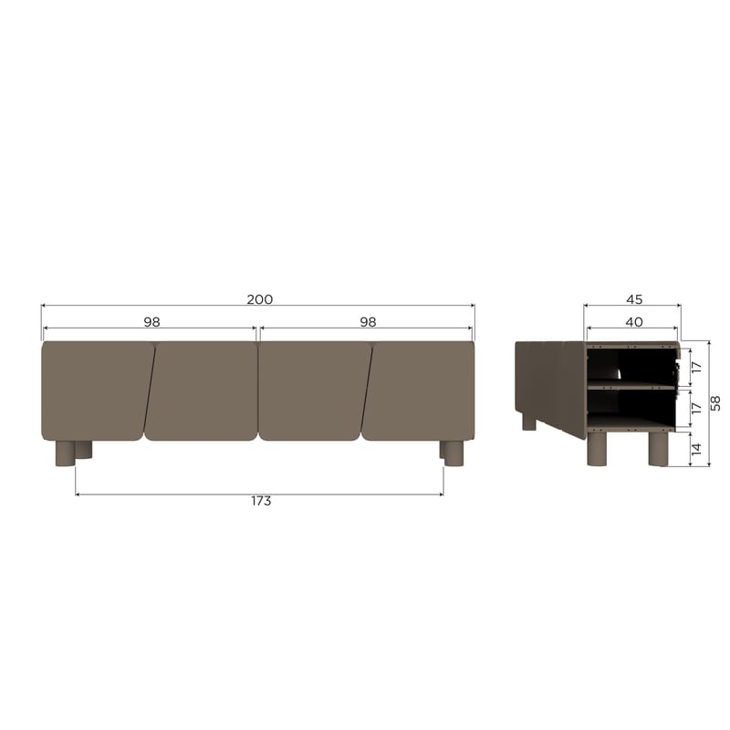 Tv-bänk Root 200 cm - Tryffelbrun - Möbler - TV- & Mediamöbler - TV bänk & mediabänk