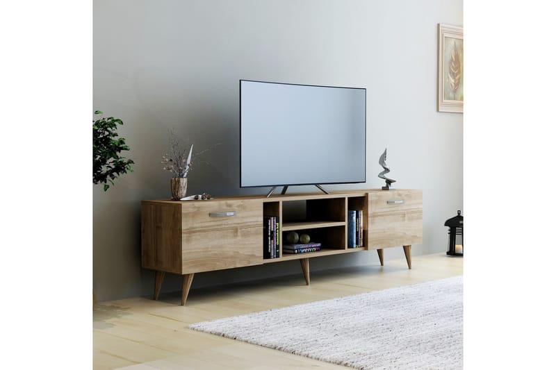 Tv-bänk Rudy 180x29,6 cm Brun - Hanah Home - TV bänk & mediabänk