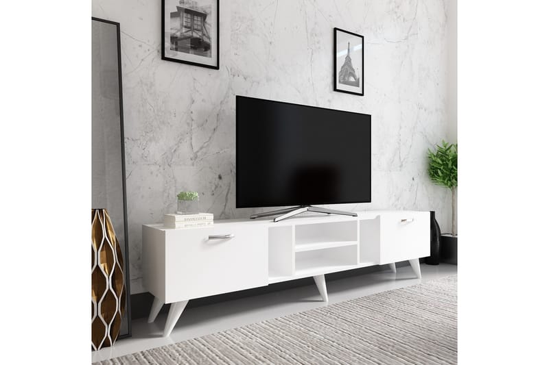 Tv-bänk Rudy 180x29,6 cm Vit - Hanah Home - Möbler - TV- & Mediamöbler - TV bänk & mediabänk