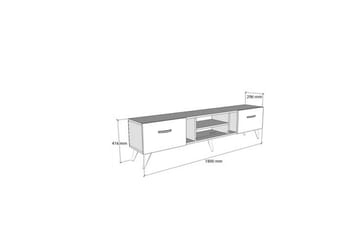 Tv-bänk Rudy 180x29,6 cm Vit - Hanah Home - Möbler - TV- & Mediamöbler - TV bänk & mediabänk