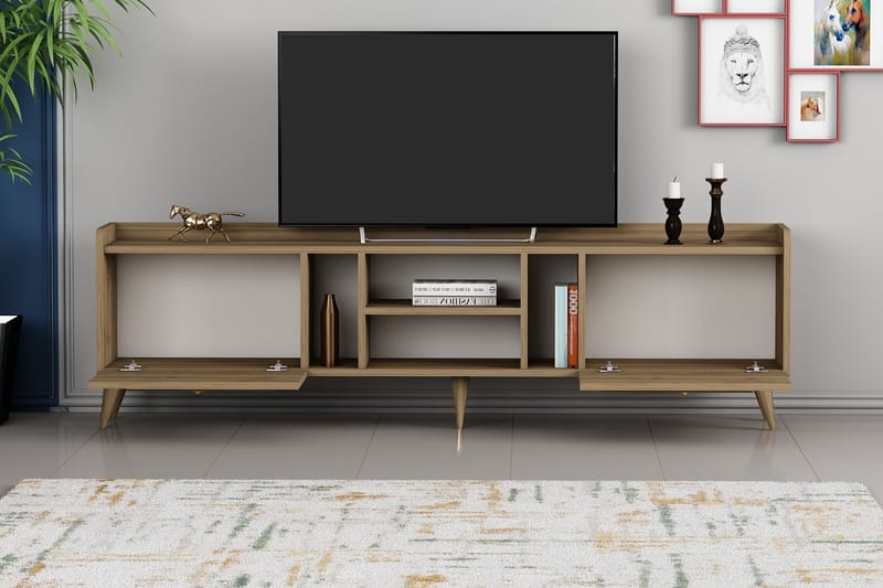 Tv-bänk Rudy 180x35 cm Brun - Hanah Home - Möbler - TV- & Mediamöbler - TV bänk & mediabänk