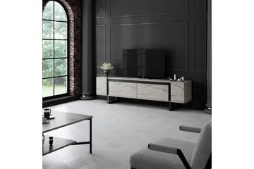 TV-bänk Sozi Travertin / Svart - Travertin / Svart - Möbler - TV- & Mediamöbler - TV bänk & mediabänk