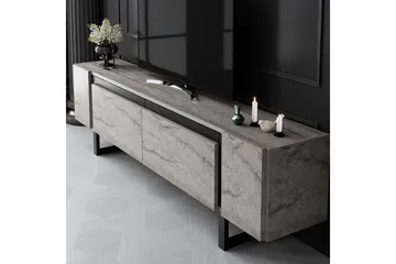 TV-bänk Sozi Travertin / Svart - Travertin / Svart - Möbler - TV- & Mediamöbler - TV bänk & mediabänk