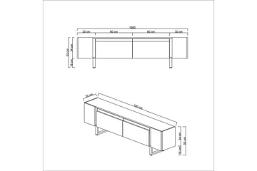 TV-bänk Sozi Vit / Argentu - Vit / Argentu - Möbler - TV- & Mediamöbler - TV bänk & mediabänk