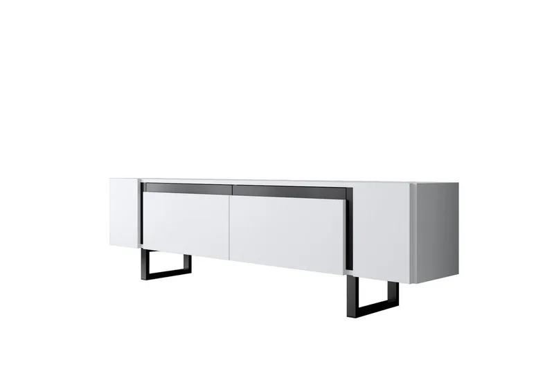 TV-bänk Sozi Vit / Svart - Vit / Svart - Möbler - TV- & Mediamöbler - TV bänk & mediabänk