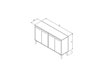 Tv-bänk Stria 120 cm - Ek/Vit - Möbler - TV- & Mediamöbler - TV bänk & mediabänk