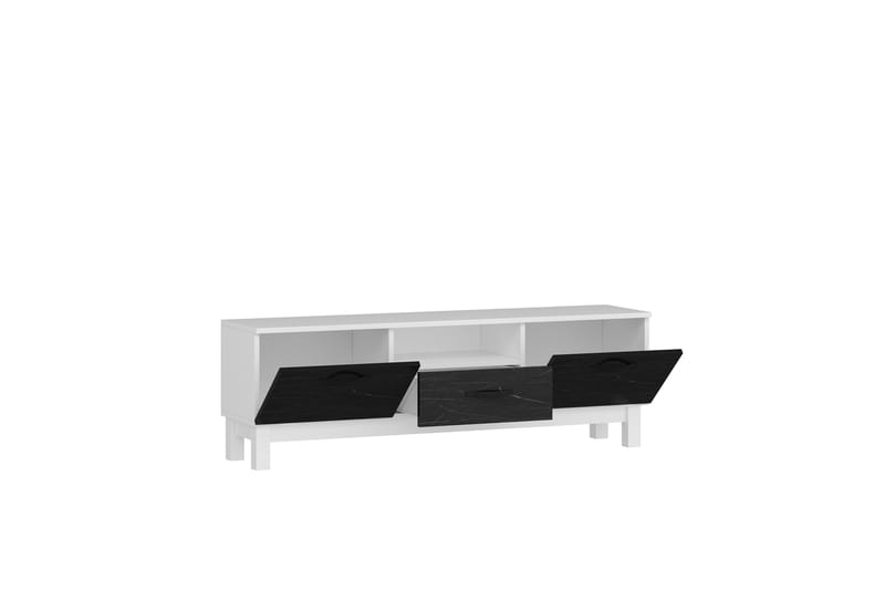 Tv-bänk Suzi 150x35,3 cm Vit/Svart - Hanah Home - Möbler - TV- & Mediamöbler - TV bänk & mediabänk