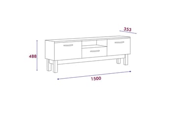 Tv-bänk Suzi 150x35,3 cm Vit/Svart - Hanah Home - Möbler - TV- & Mediamöbler - TV bänk & mediabänk